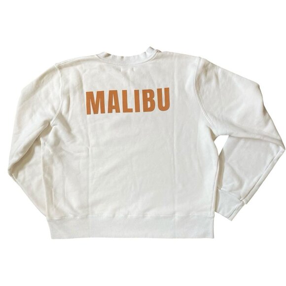 California Incline MALIBU CALI Crew Neck Sweatshirt Cream Size L Sample NWT - Picture 4 of 14